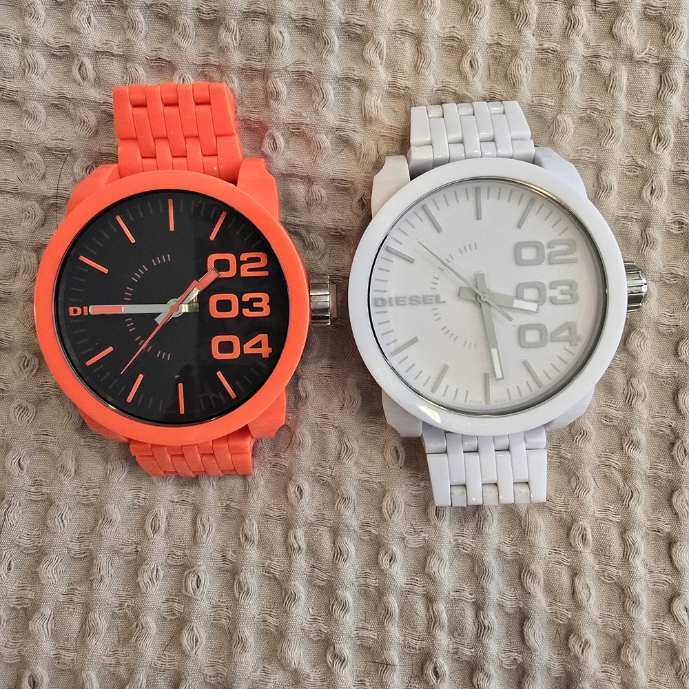 Diesel Bold Orange and White Watches - Watch Lot